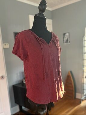 Eddie Bauer boho burnt orange blouse